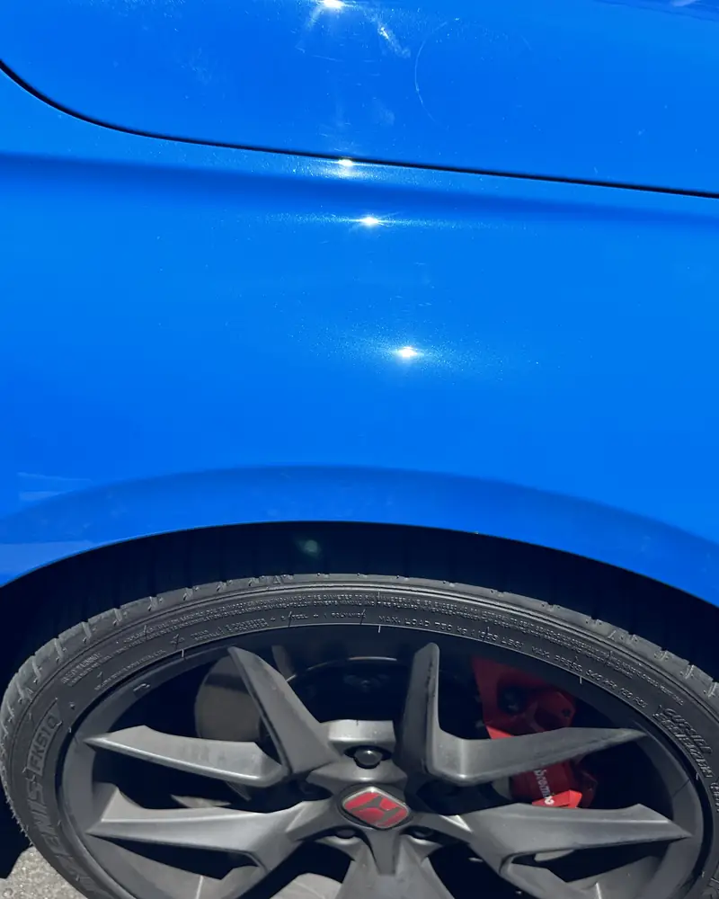 After: Blue fender, under the light